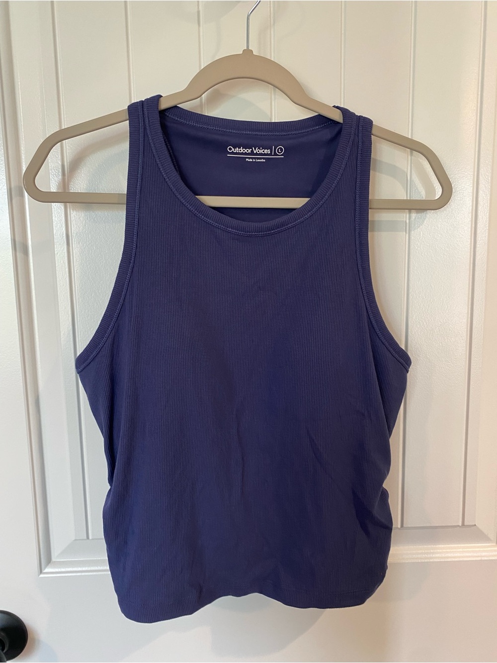 Outdoor Voices Blue Ribbed Tank Top
